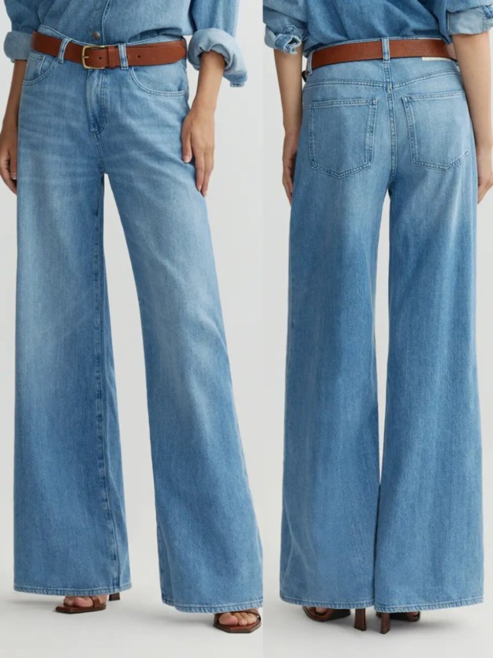 DL1961 Alex Aura Baggy Low Rise Wide Leg Jeans 32" Inseam